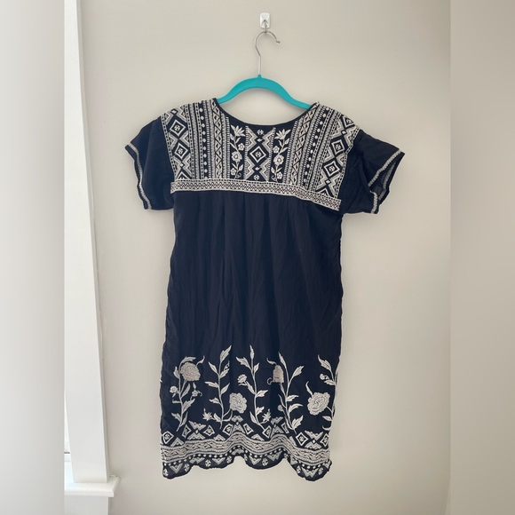 Workshop Republic Clothing Black Mini Dress with White Patterns - Picture 9 of 10